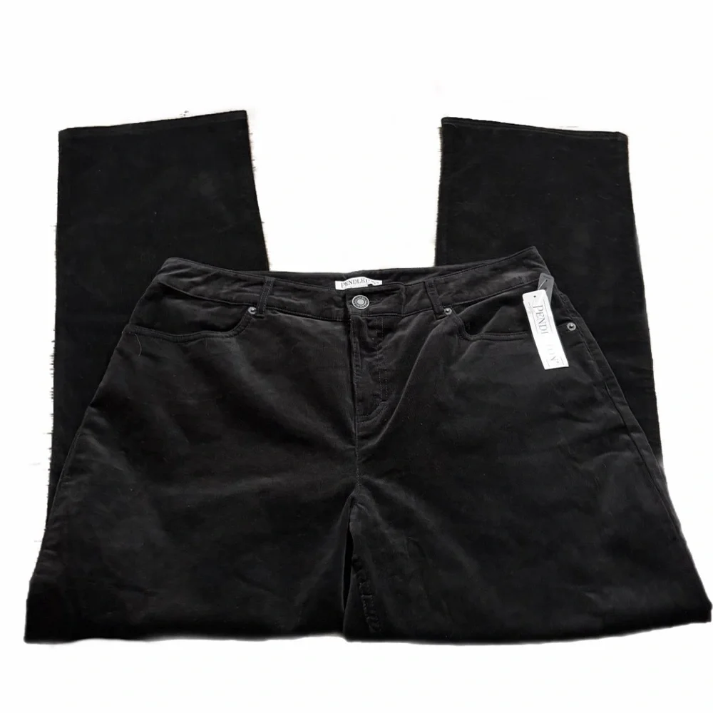 NWT Y2K Vintage Pendleton Velour Corduroy Bootcut Pants (Black) Size 14